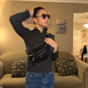 Kate Spade Black Crossbody Bag with Gold Accents